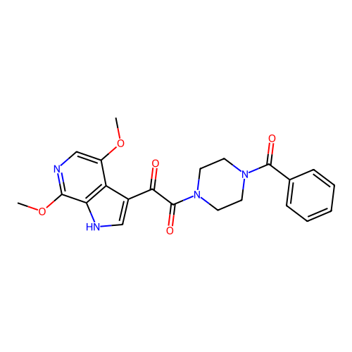 1-(4-benzoylpiperazin-1-yl)-2-(4,7-dimethoxy-1H-pyrrolo[2,3-c]pyridin-3-yl)ethane-1,2-dione structure