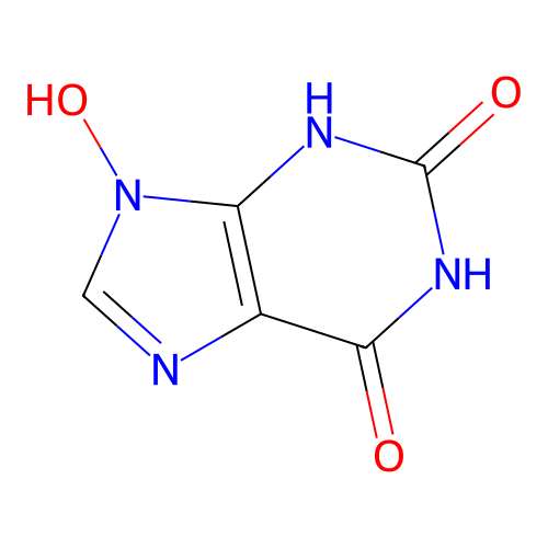 1H-Purine-2,6-dione, 3,9-dihydro-9-hydroxy- structure