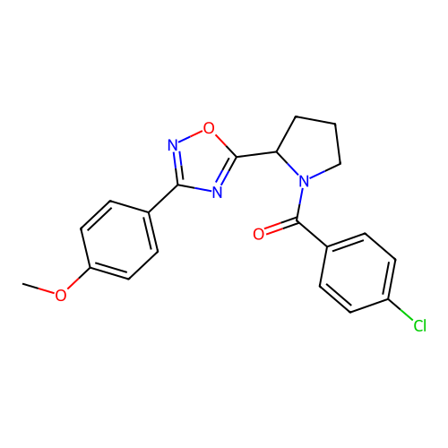 5-[1-(4-Chlorobenzoyl)pyrrolidin-2-yl]-3-(4-methoxyphenyl)-1,2,4-oxadiazole structure