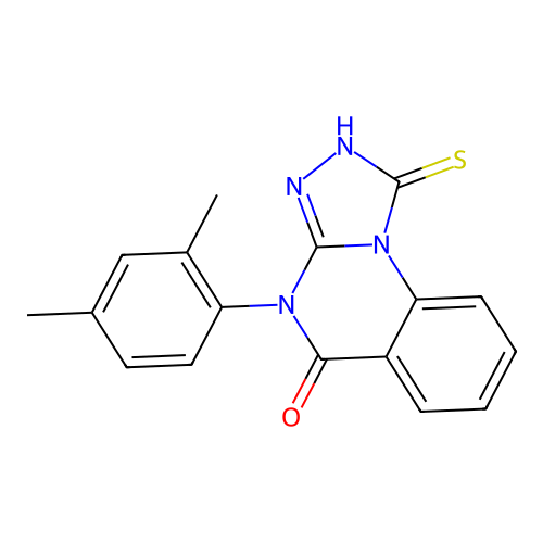 4-(2,4-dimethylphenyl)-1-mercapto[1,2,4]triazolo[4,3-a]quinazolin-5(4H)-one structure
