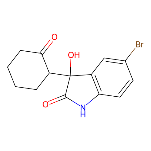 5-Bromo-3-hydroxy-3-(2-oxocyclohexyl)indolin-2-one structure