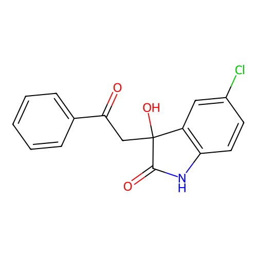 5-Chloro-3-hydroxy-3-(2-oxo-2-phenylethyl)indolin-2-one structure