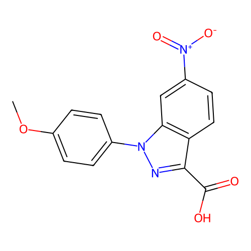 1-(4-methoxyphenyl)-6-nitro-1H-indazole-3-carboxylic acid structure
