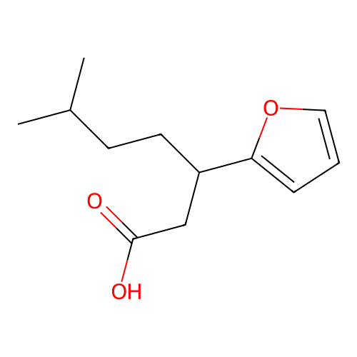 3-(Furan-2-yl)-6-methylheptanoic acid structure
