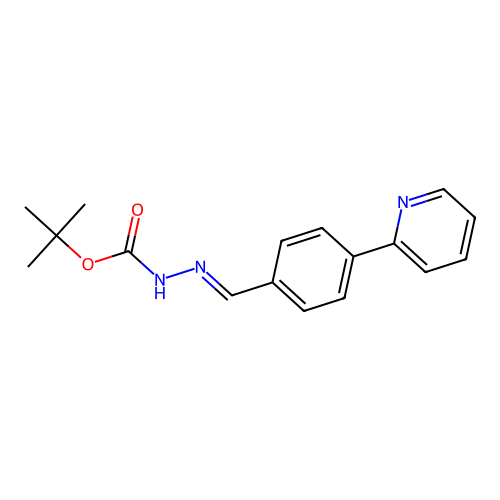 tert-butyl N-((E)-(4-pyridin-2-ylphenyl)methylideneamino)carbamate structure