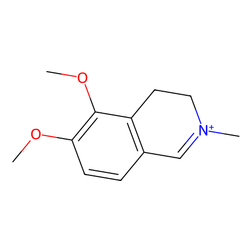 5,6-Dimethoxy-2-methyl-3,4-dihydroisoquinolin-2-ium structure