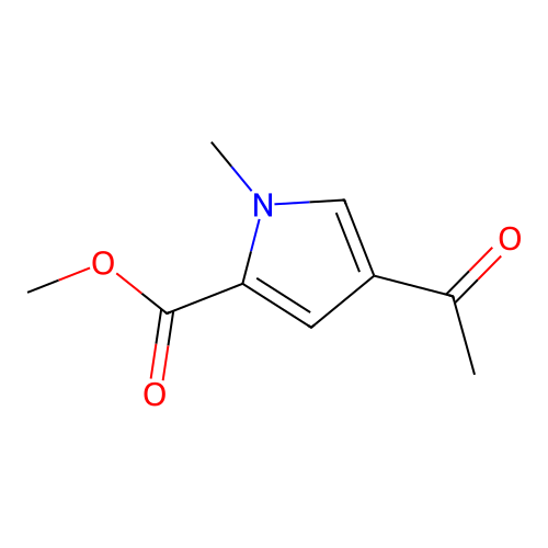 methyl 4-acetyl-1-methyl-1H-pyrrole-2-carboxylate structure