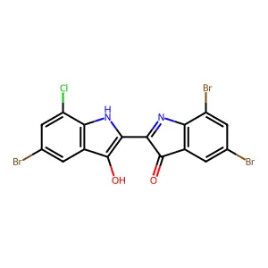 5,7-Dibromo-2-(5-bromo-7-chloro-1,3-dihydro-3-oxo-2H-indol-2-ylidene)-1,2-dihydro-3H-indol-3-one structure