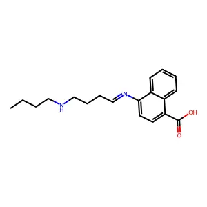 4-((4-(Butylamino)butylidene)amino)-1-naphthalenecarboxylic acid structure