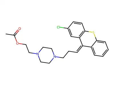 2-[4-[3-(2-Chlorothioxanthen-9-ylidene)propyl]piperazin-1-yl]ethyl acetate structure