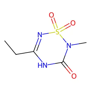2H-1,2,4,6-Thiatriazin-3(4H)-one, 5-ethyl-2-methyl-, 1,1-dioxide structure
