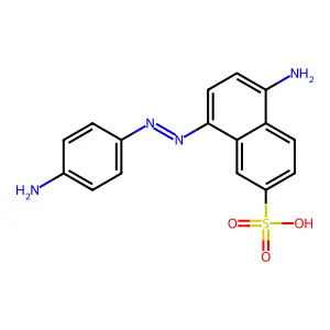 5-Amino-8-(2-(4-aminophenyl)diazenyl)-2-naphthalenesulfonic acid structure