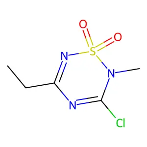 2H-1,2,4,6-Thiatriazine, 3-chloro-5-ethyl-2-methyl-, 1,1-dioxide structure