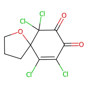 1-Oxaspiro(4.5)dec-9-ene-7,8-dione, 6,6,9,10-tetrachloro- structure