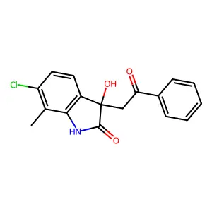 6-Chloro-3-hydroxy-7-methyl-3-(2-oxo-2-phenylethyl)-1,3-dihydro-2h-indol-2-one structure