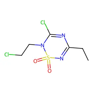 2H-1,2,4,6-Thiatriazine, 3-chloro-2-(2-chloroethyl)-5-ethyl-, 1,1-dioxide structure