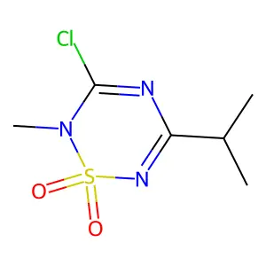 2H-1,2,4,6-Thiatriazine, 3-chloro-2-methyl-5-(1-methylethyl)-, 1,1-dioxide structure