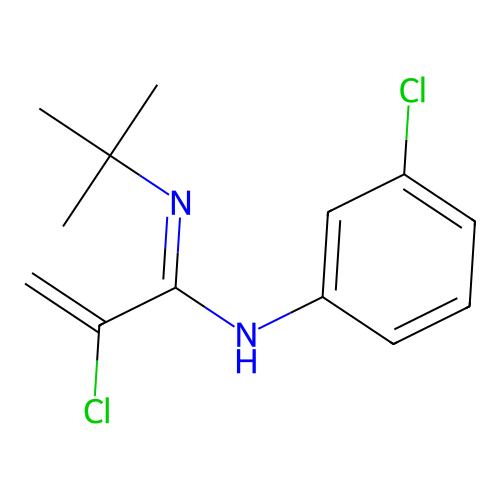 (1E)-N'-tert-Butyl-2-chloro-N-(3-chlorophenyl)prop-2-enimidamide structure