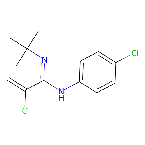(1E)-N'-tert-Butyl-2-chloro-N-(4-chlorophenyl)prop-2-enimidamide structure