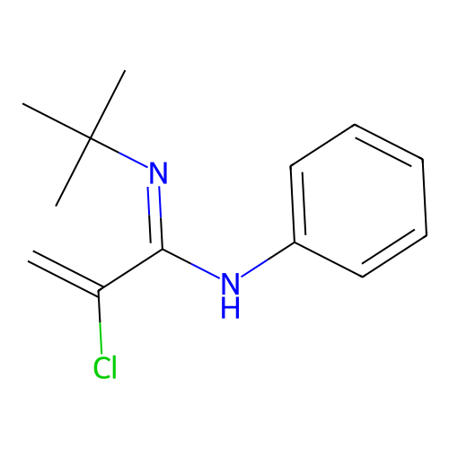 N'-tert-butyl-2-chloro-N-phenylprop-2-enimidamide structure