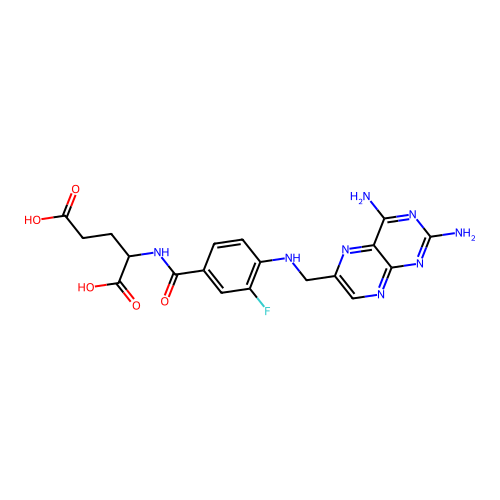 N-(4-{[(2,4-Diamino-6-pteridinyl)methyl]amino}-3-fluorobenzoyl)-L-glutamic acid structure