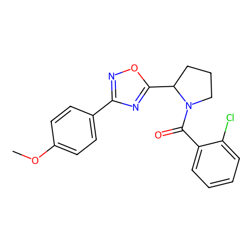 5-[1-(2-Chlorobenzoyl)pyrrolidin-2-yl]-3-(4-methoxyphenyl)-1,2,4-oxadiazole structure