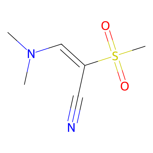 (2E)-3-(dimethylamino)-2-methanesulfonylprop-2-enenitrile structure
