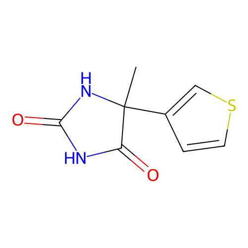 5-Methyl-5-(thiophen-3-yl)imidazolidine-2,4-dione structure