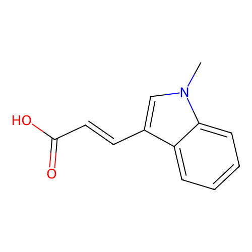 (2E)-3-(1-methyl-1H-indol-3-yl)prop-2-enoic acid structure