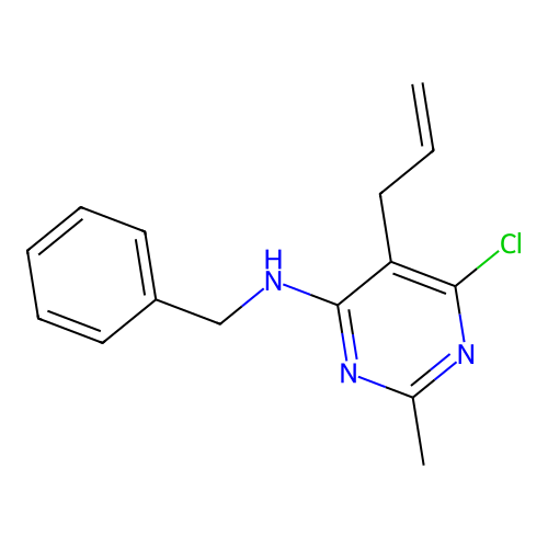 4-Pyrimidinamine, 6-chloro-2-methyl-N-(phenylmethyl)-5-(2-propenyl)- structure