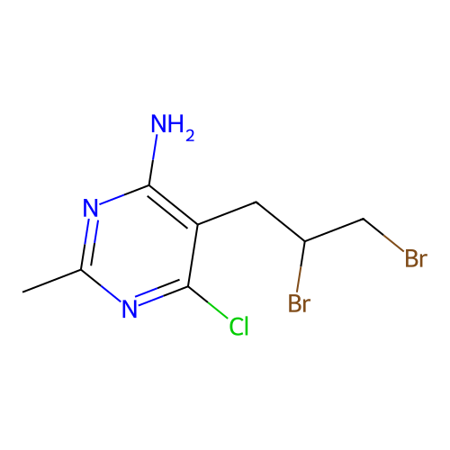 4-Pyrimidinamine, 6-chloro-5-(2,3-dibromopropyl)-2-methyl- structure