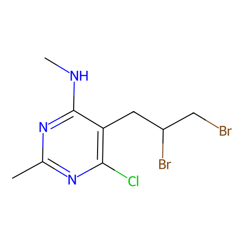 6-Chloro-5-(2,3-dibromopropyl)-N,2-dimethylpyrimidin-4(3H)-imine structure
