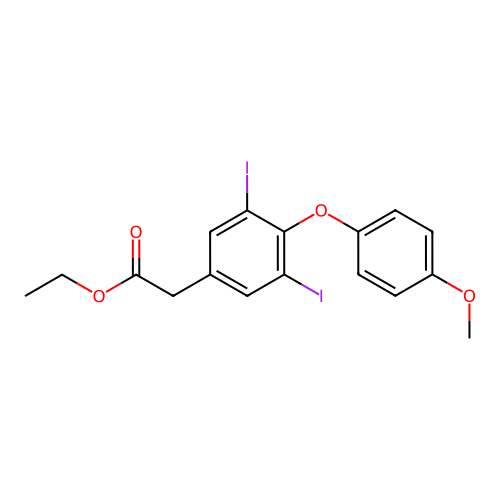 Ethyl 3,5-diiodo-4-(4-methoxyphenoxy)phenylacetate structure