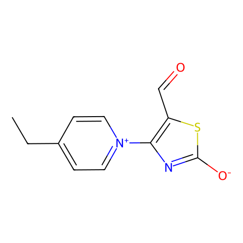 (Z)-[4-(4-ethyl-1-pyridin-1-iumyl)-2-oxo-5-thiazolylidene]methanolate structure