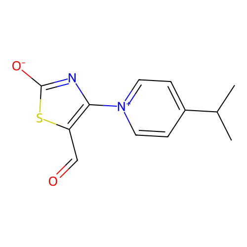 5-Formyl-4-(4-isopropylpyridin-1-ium-1-yl)-2-oxothiazol-3-ide structure