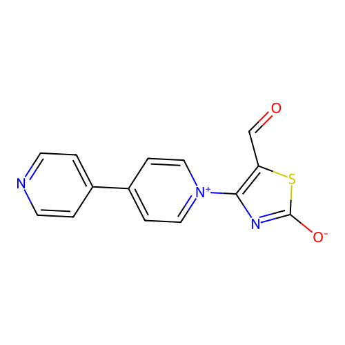 5-Formyl-2-oxo-4-[4-(pyridin-4-yl)pyridinium-1-yl]-1,3-thiazol-3-ide structure