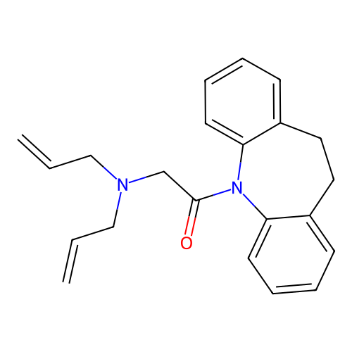 2-[Bis(prop-2-enyl)amino]-1-(5,6-dihydrobenzo[b][1]benzazepin-11-yl)ethanone structure