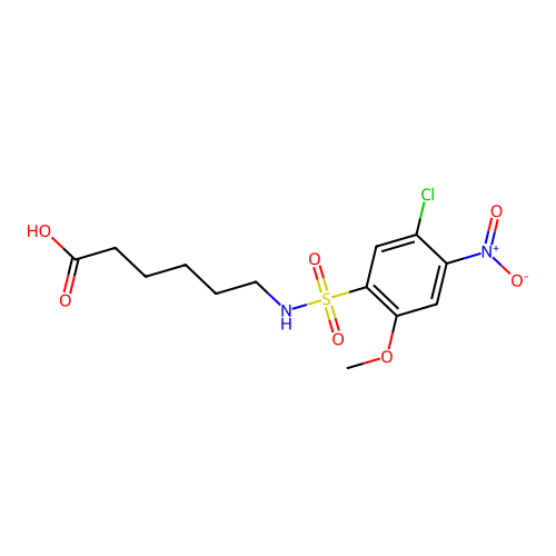 Hexanoic acid, 6-(((5-chloro-2-methoxy-4-nitrophenyl)sulfonyl)amino)- structure