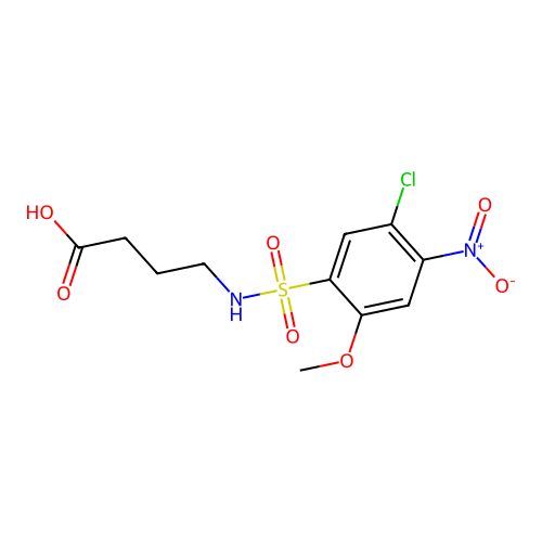 Butanoic acid, 4-(((5-chloro-2-methoxy-4-nitrophenyl)sulfonyl)amino)- structure
