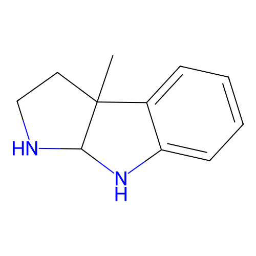 Pyrrolo[2,3-b]indole, 1,2,3,3a,8,8a-hexahydro-3a-methyl-, (3aS-cis)- structure