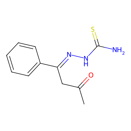 5-((Aminothioxomethyl)amino)-5-aza-4-phenylpent-4-EN-2-one structure