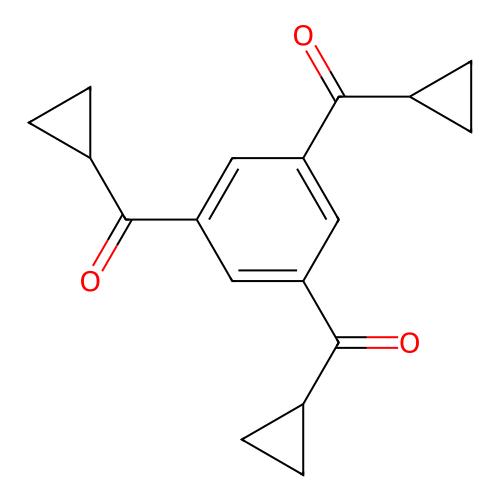 [3,5-Bis(cyclopropylcarbonyl)phenyl](cyclopropyl)methanone structure
