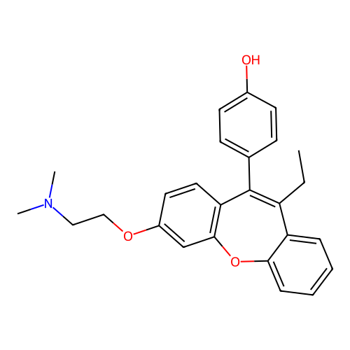 p-(7-(2-(Dimethylamino)ethoxy)-11-ethyldibenz(b,f)oxepin-10-yl)phenol structure