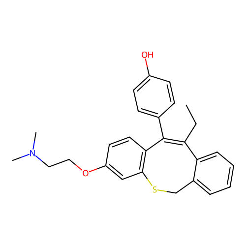 4-(3-(2-(Dimethylamino)ethoxy)-11-ethyl-6H-dibenzo(b,f)thiocin-12-yl)phenol structure