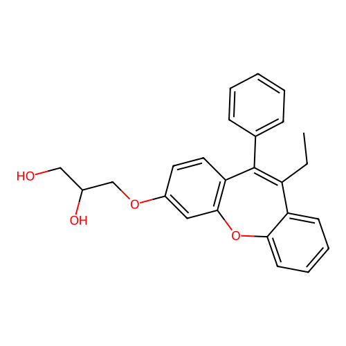 3-((10-Ethyl-11-phenyldibenz(b,f)oxepin-3-yl)oxy)1,2-propanediol structure