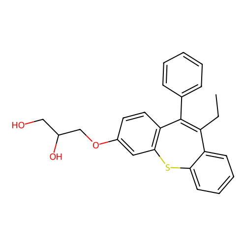 3-((10-Ethyl-11-phenyldibenzo(b,f)thiepin-3-yl)oxy)1,2-propanediol structure