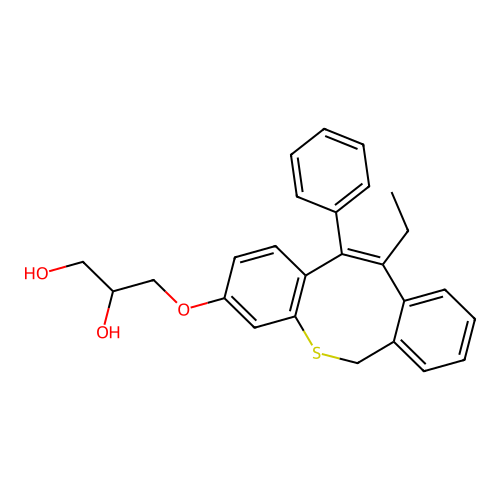 3-((11-Ethyl-12-phenyl-6H-dibenzo(b,f)thiocin-3-yl)oxy)-1,2-propanediol structure