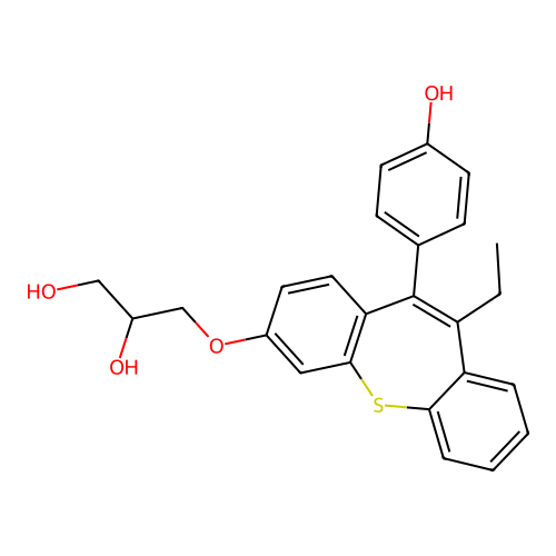 3-((10-Ethyl-11-(4-hydroxyphenyl)dibenzo(b,f)thiepin-3-yl)oxy)-1,2-propanediol structure