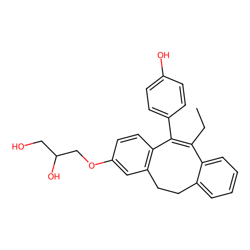 1,2-Propanediol, 3-((6-ethyl-5-(p-hydroxyphenyl)-11,12-dihydrodibenzo(a,e)cycloocten-2-yl)oxy)- structure