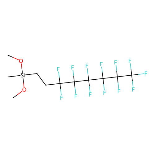Dimethoxymethyl(3,3,4,4,5,5,6,6,7,7,8,8,8-tridecafluorooctyl)silane structure